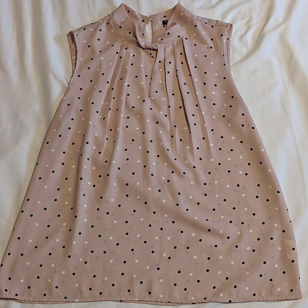 Polka dot sleeveless blouse